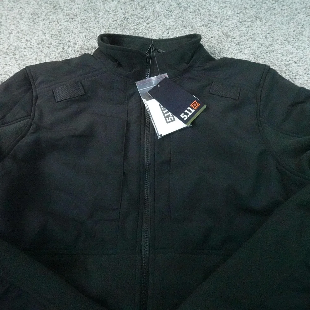 NEW 5.11 Tactical Jacket Mens M Black Softshell Fleece Full Zip Military Coat